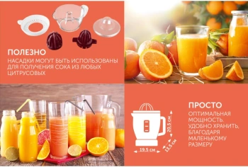 Соковыжималка цитрусовая Scarlett SC-JE50C06 белый/коричневый (je50c06)