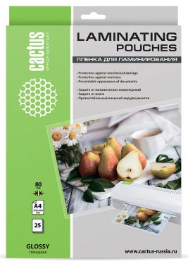 Пленка для ламинирования Cactus CS-LPGA48025 A4 80мкм (25шт)