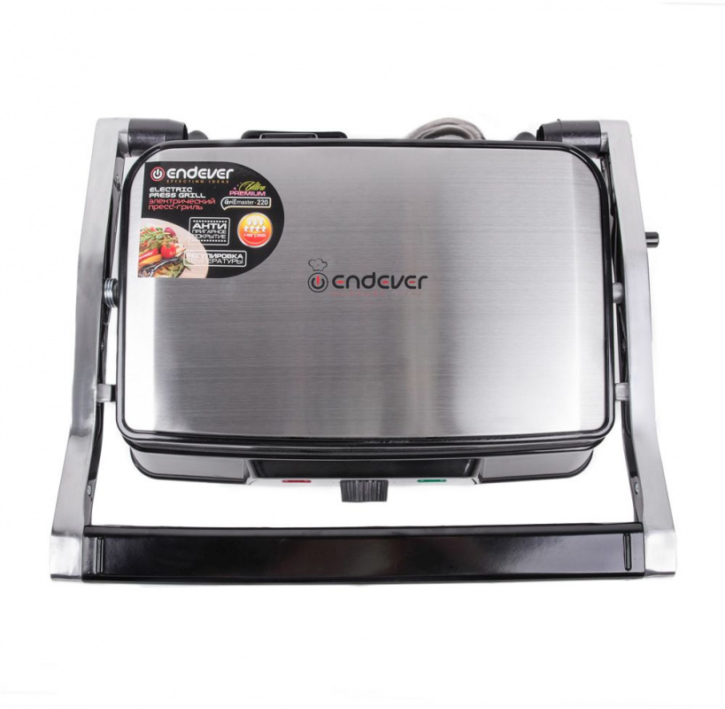Электрогриль Endever Grillmaster 220 серебристый/черный (80370)