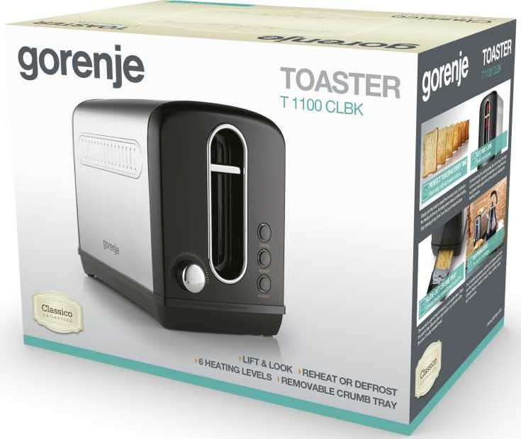 Тостер Gorenje T1100CLBK черный