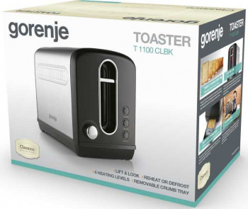 Тостер Gorenje T1100CLBK черный