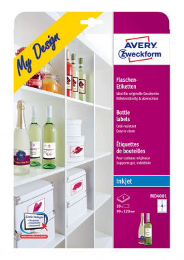 Этикетки Avery Zweckform MD4001 A4, сегментов 4шт, 90x120, 5л., белый