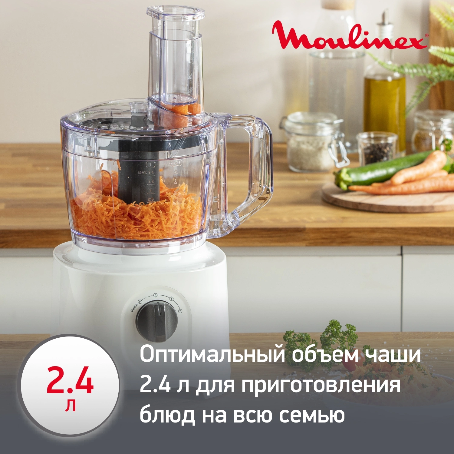 Кухонный комбайн Moulinex Easy Force FP244110 белый (7211003391)