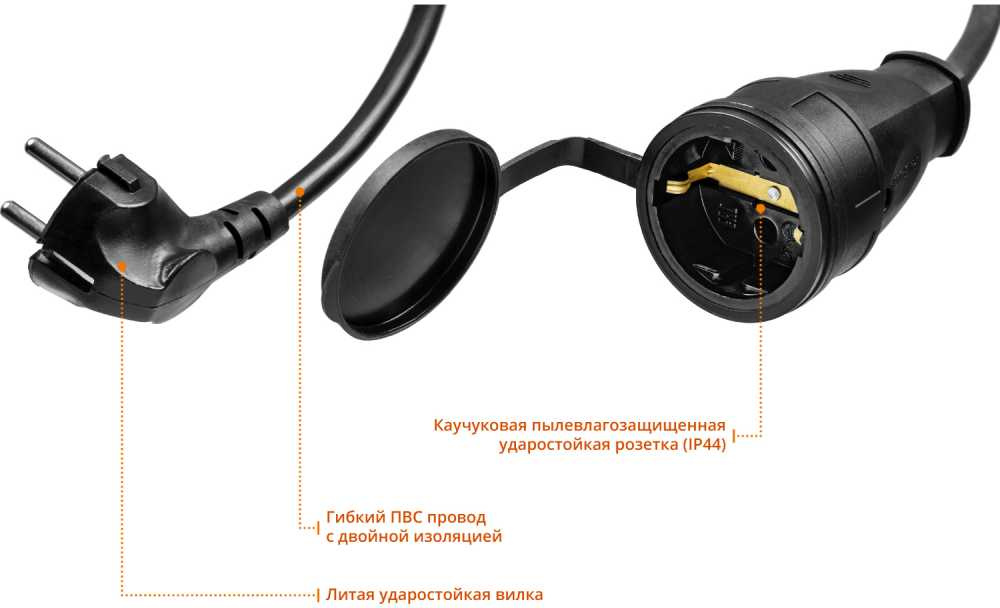 Удлинитель силовой Stayer 55028-30, 30м, розеток 1шт, черный