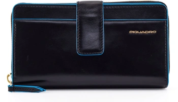 Кошелек женский Piquadro Blue Square черный, кожа натуральная (pd1354b2r/n)