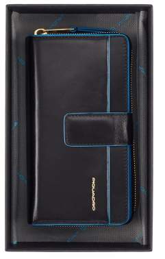 Кошелек женский Piquadro Blue Square черный, кожа натуральная (pd1354b2r/n)