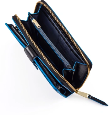 Кошелек женский Piquadro Blue Square черный, кожа натуральная (pd1354b2r/n)