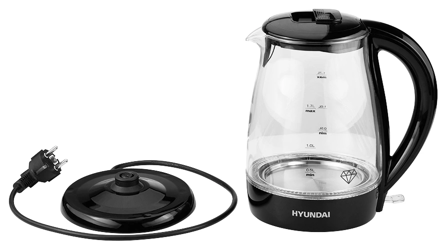 Чайник электрический Hyundai HYK-G2011 черный, стекло