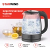 Чайник электрический Starwind SKG2315 серый/серебристый, стекло