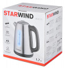 Чайник электрический Starwind SKS3210 серебристый/черный, металл
