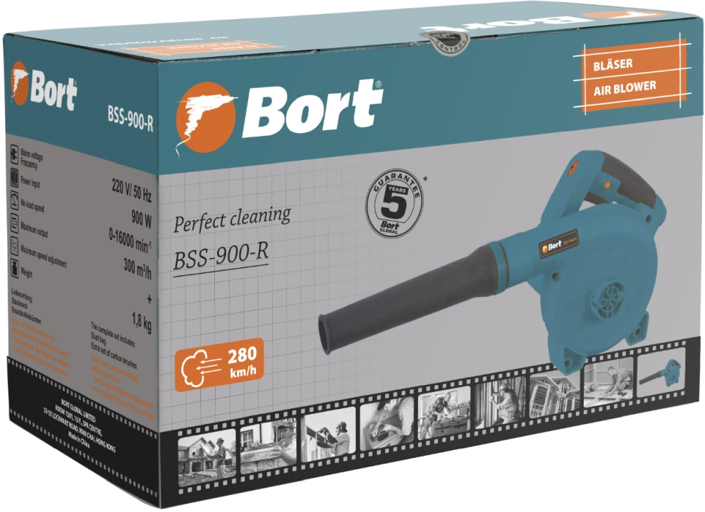 Воздуходувка Bort BSS-900-R синий (93410815)