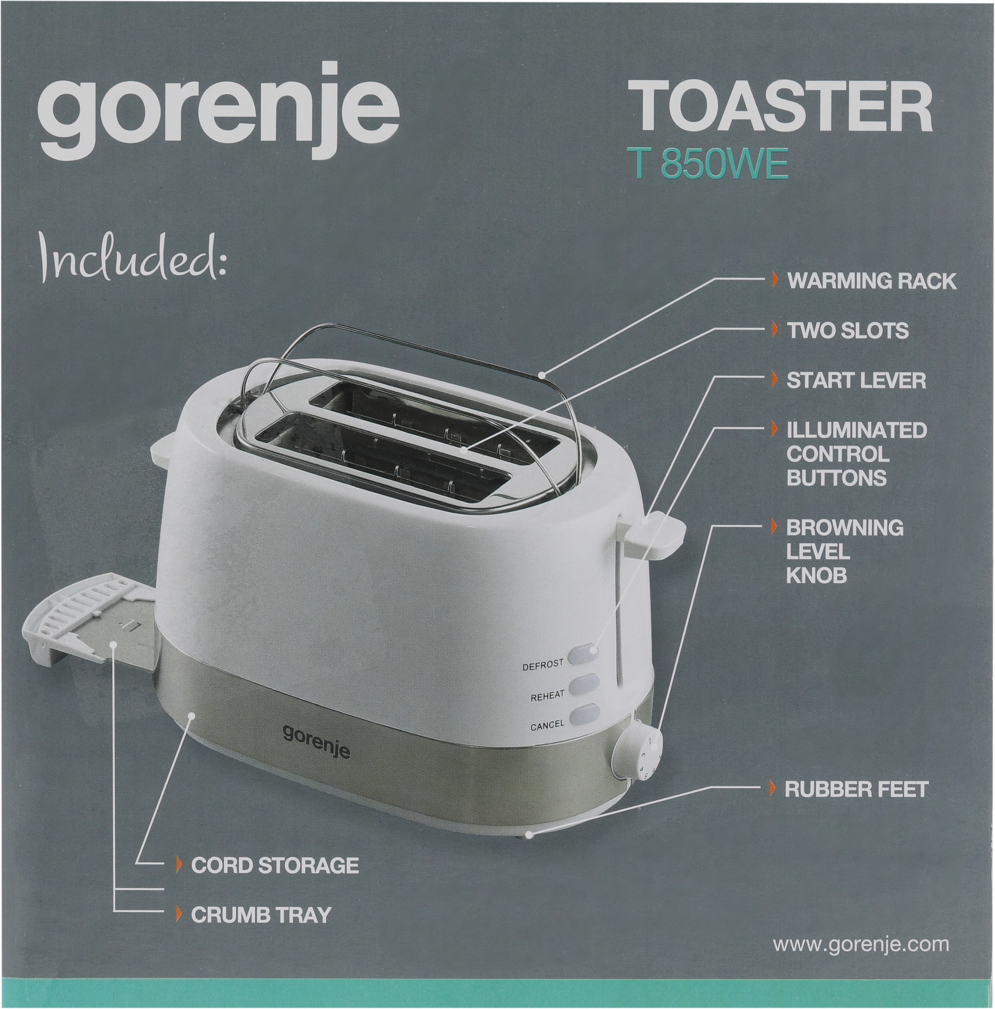Тостер Gorenje T850WE белый