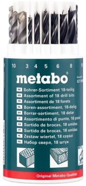 Набор сверл Metabo 627190000 по мет/камн/дер (18пред.) для шуруповертов/дрелей