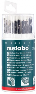Набор сверл Metabo 627190000 по мет/камн/дер (18пред.) для шуруповертов/дрелей