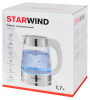 Чайник электрический Starwind SKG2011 белый/серебристый, стекло