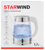 Чайник электрический Starwind SKG2011 белый/серебристый, стекло