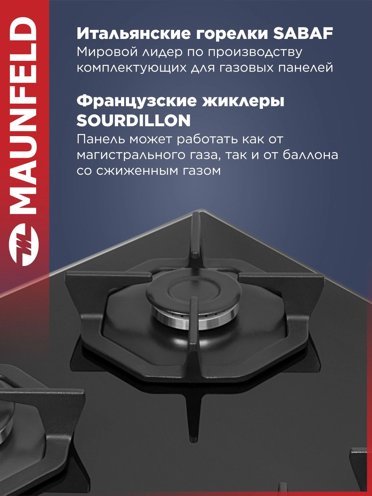 Газовая варочная поверхность Maunfeld EGHG.64.2CB\G черный (ут000008332)