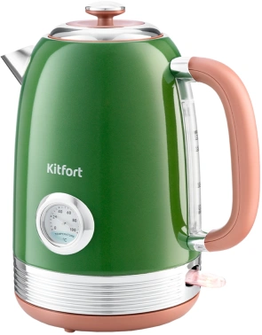 Чайник электрический Kitfort КТ-6110 зеленый, металл
