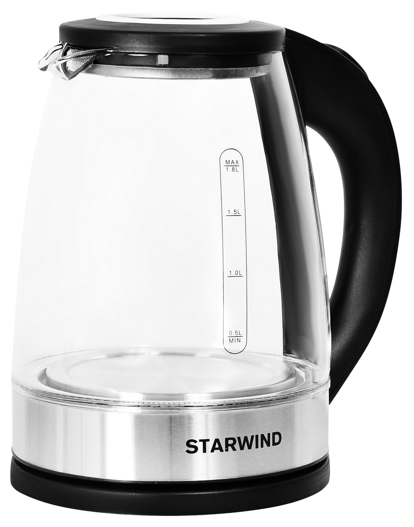 Чайник электрический Starwind SKG2082 черный, стекло