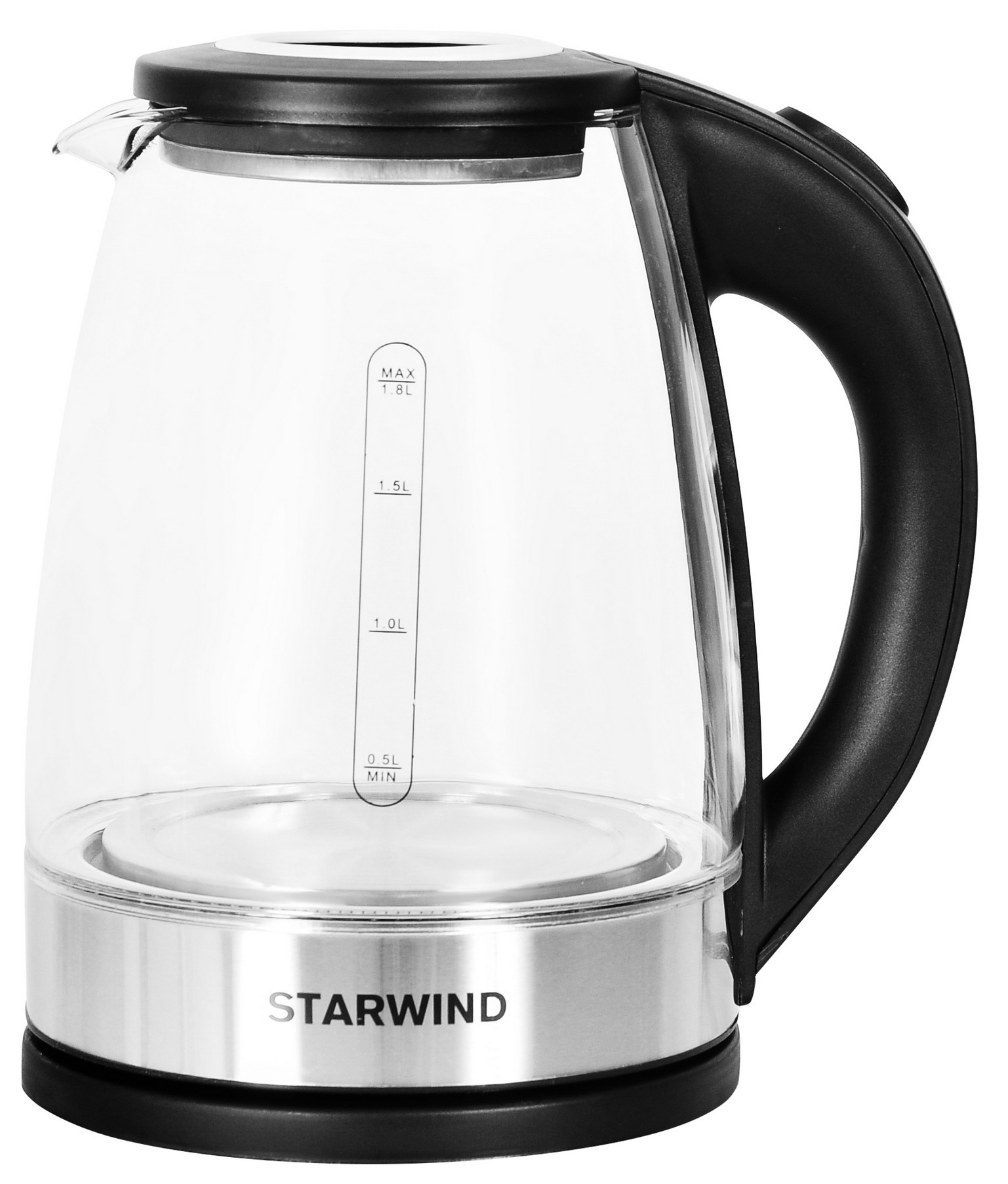 Чайник электрический Starwind SKG2082 черный, стекло