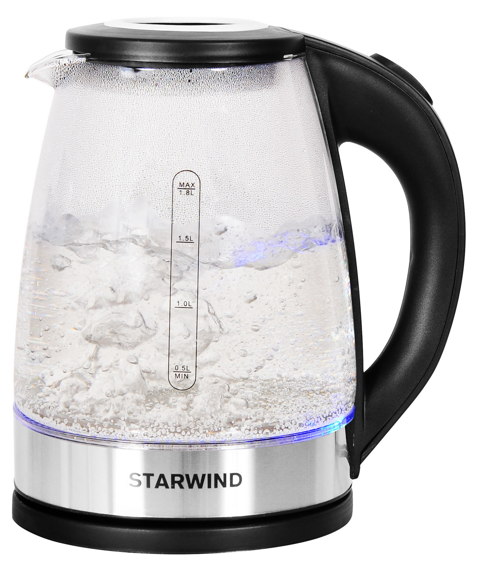 Чайник электрический Starwind SKG2082 черный, стекло
