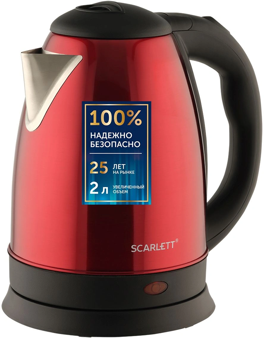 Чайник электрический Scarlett SC-EK21S76 красный, металл