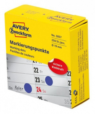 Этикетки Avery Zweckform 3857, сегментов 250шт, 70г/м2, синий