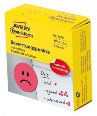 Этикетки Avery Zweckform 3859, сегментов 250шт, 70г/м2, красный