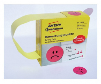 Этикетки Avery Zweckform 3859, сегментов 250шт, 70г/м2, красный