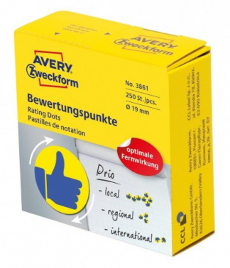 Этикетки Avery Zweckform 3861, сегментов 250шт, 70г/м2, желтый