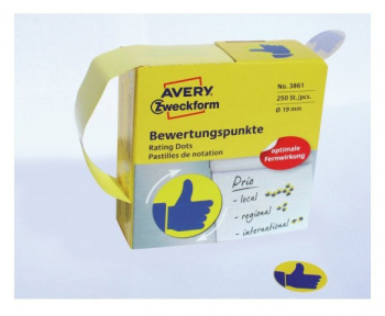 Этикетки Avery Zweckform 3861, сегментов 250шт, 70г/м2, желтый