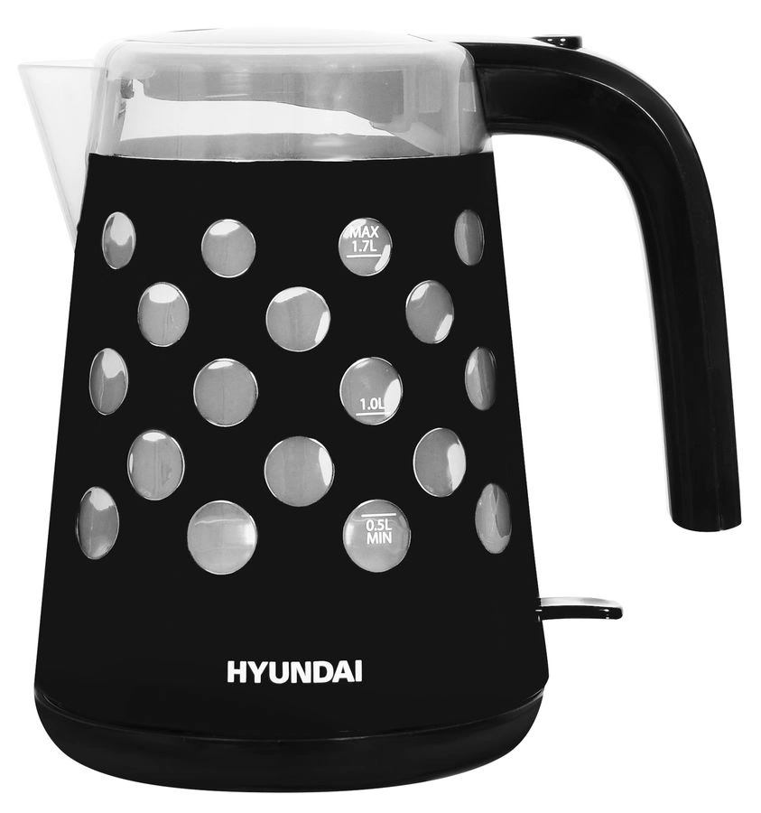 Чайник электрический Hyundai HYK-G2012 черный/прозрачный, пластик