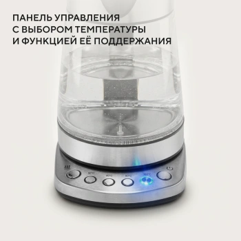 Чайник электрический Hyundai HYK-G3026 серебристый/черный, стекло