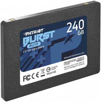 Твердотельный накопитель Patriot Burst Elite 240ГБ, 2.5", SATA-III, SATA PBE240GS25SSDR