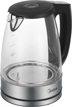 Чайник электрический Midea MK-8019 серебристый/черный, стекло