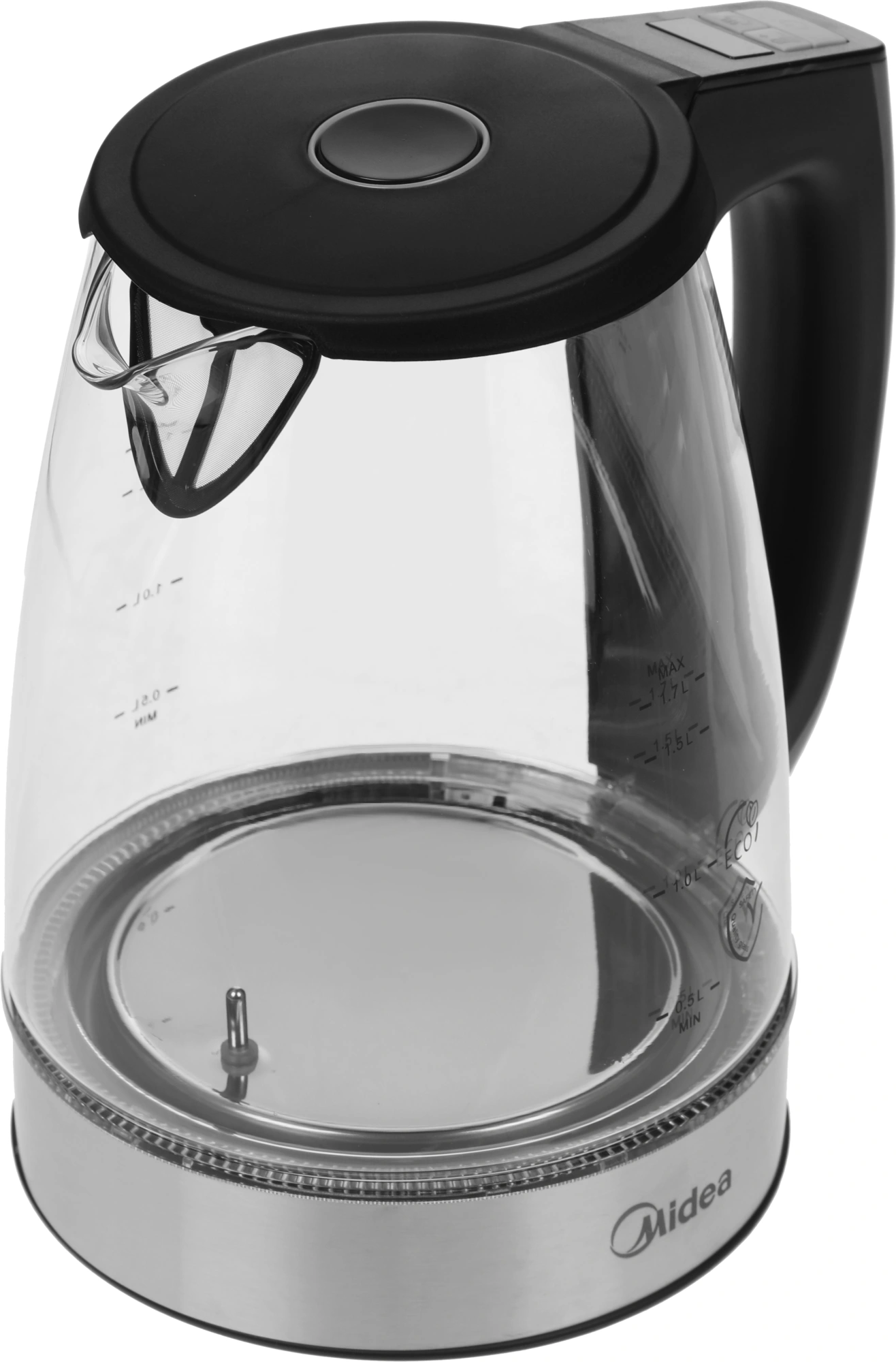 Чайник электрический Midea MK-8019 серебристый/черный, стекло