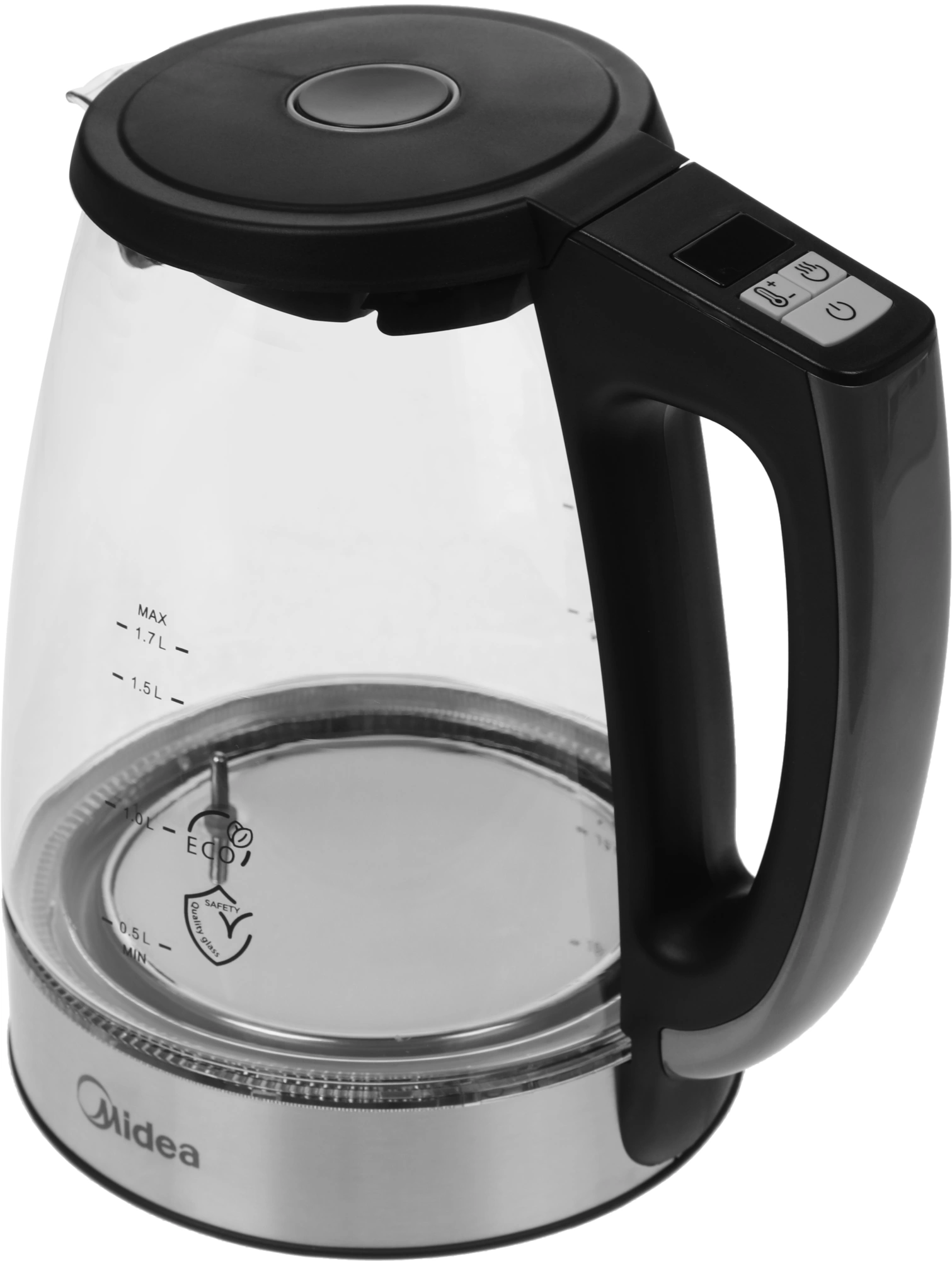 Чайник электрический Midea MK-8019 серебристый/черный, стекло