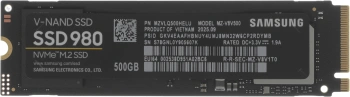 Твердотельный накопитель Samsung 980 500ГБ, M.2 2280, PCIe 3.0 x4, M.2 MZ-V8V500BW