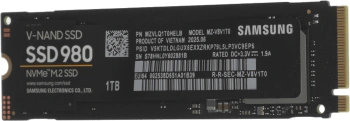Твердотельный накопитель Samsung 980 1024ГБ, M.2 2280, PCIe 3.0 x4, M.2 MZ-V8V1T0BW