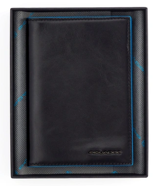 Обложка для документов Piquadro Blue Square черный, кожа натуральная (pp5246b2r/n)