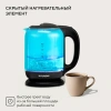 Чайник электрический Hyundai HYK-G2806 голубой/черный, стекло