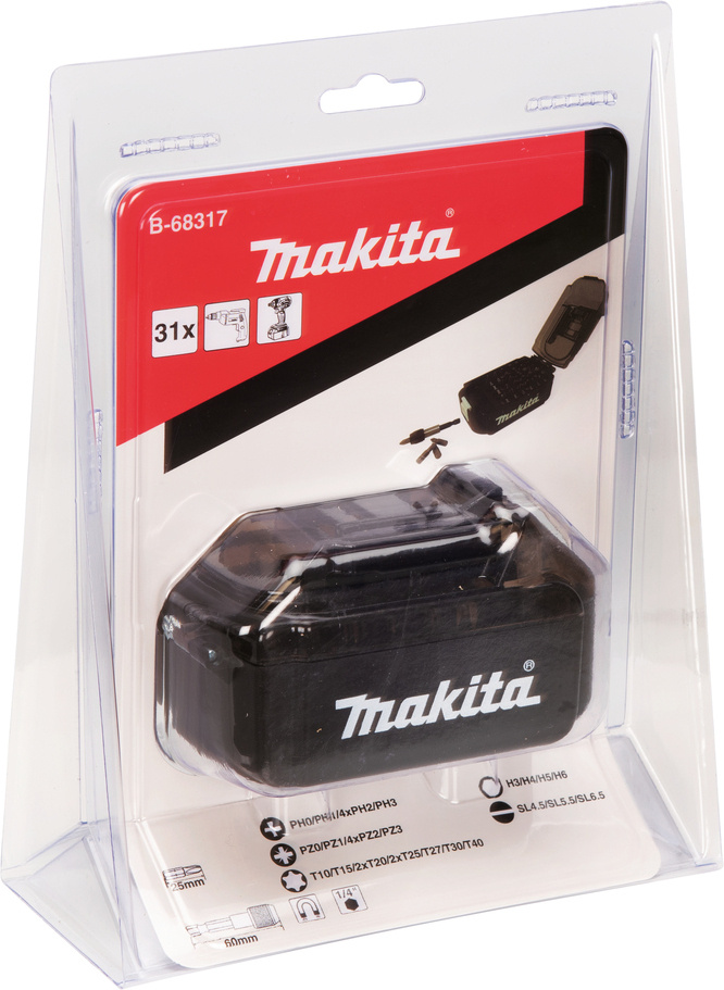 Набор бит Makita B-68317 (31пред.) для шуруповертов
