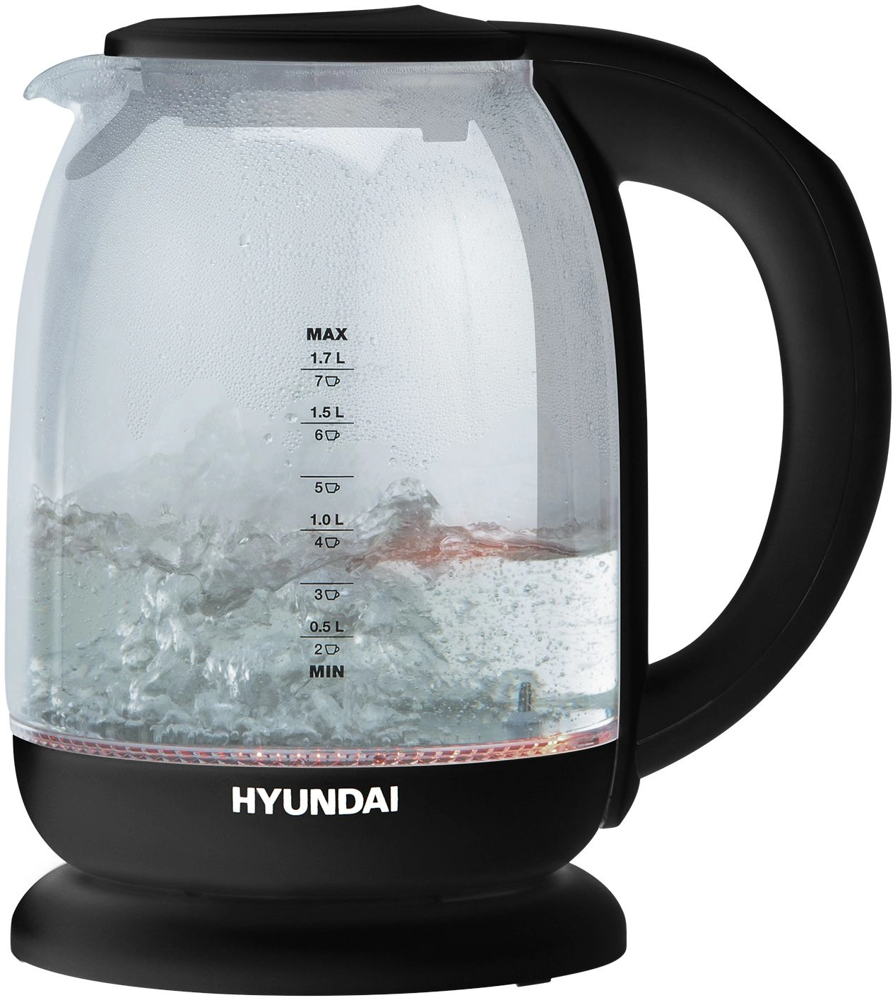 Чайник электрический Hyundai HYK-S3809 черный, стекло