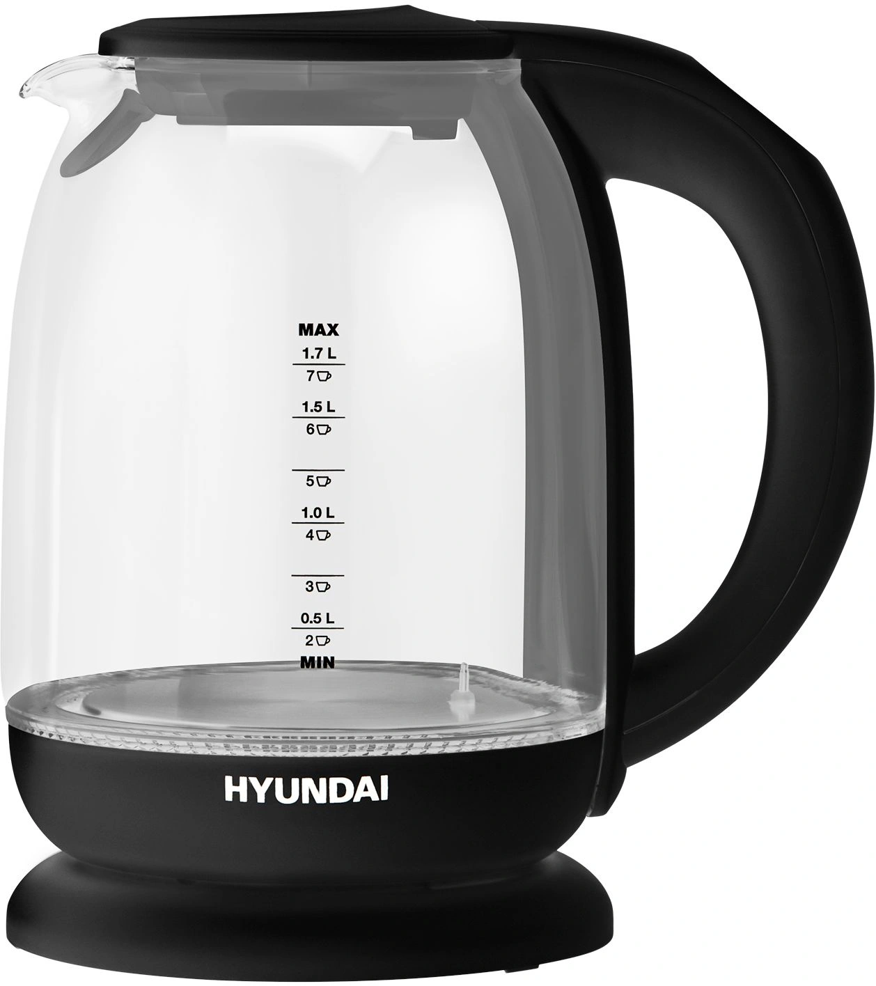 Чайник электрический Hyundai HYK-S3809 черный, стекло