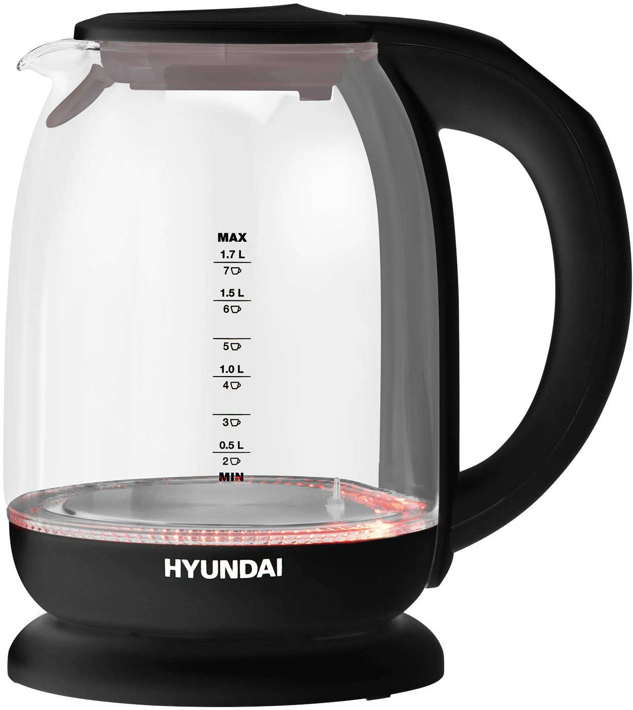 Чайник электрический Hyundai HYK-S3809 черный, стекло