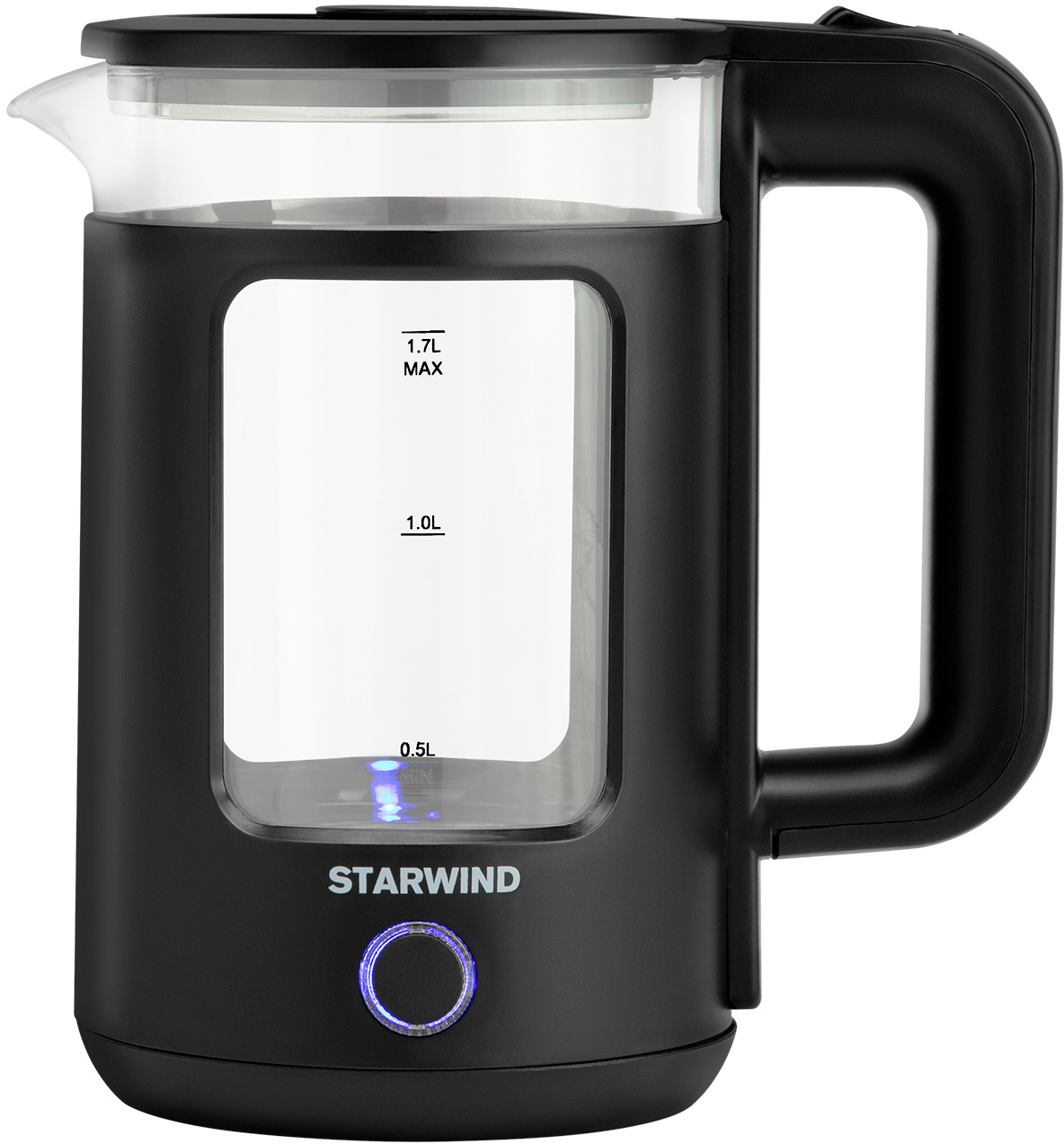 Чайник электрический Starwind SKG1053 черный, стекло