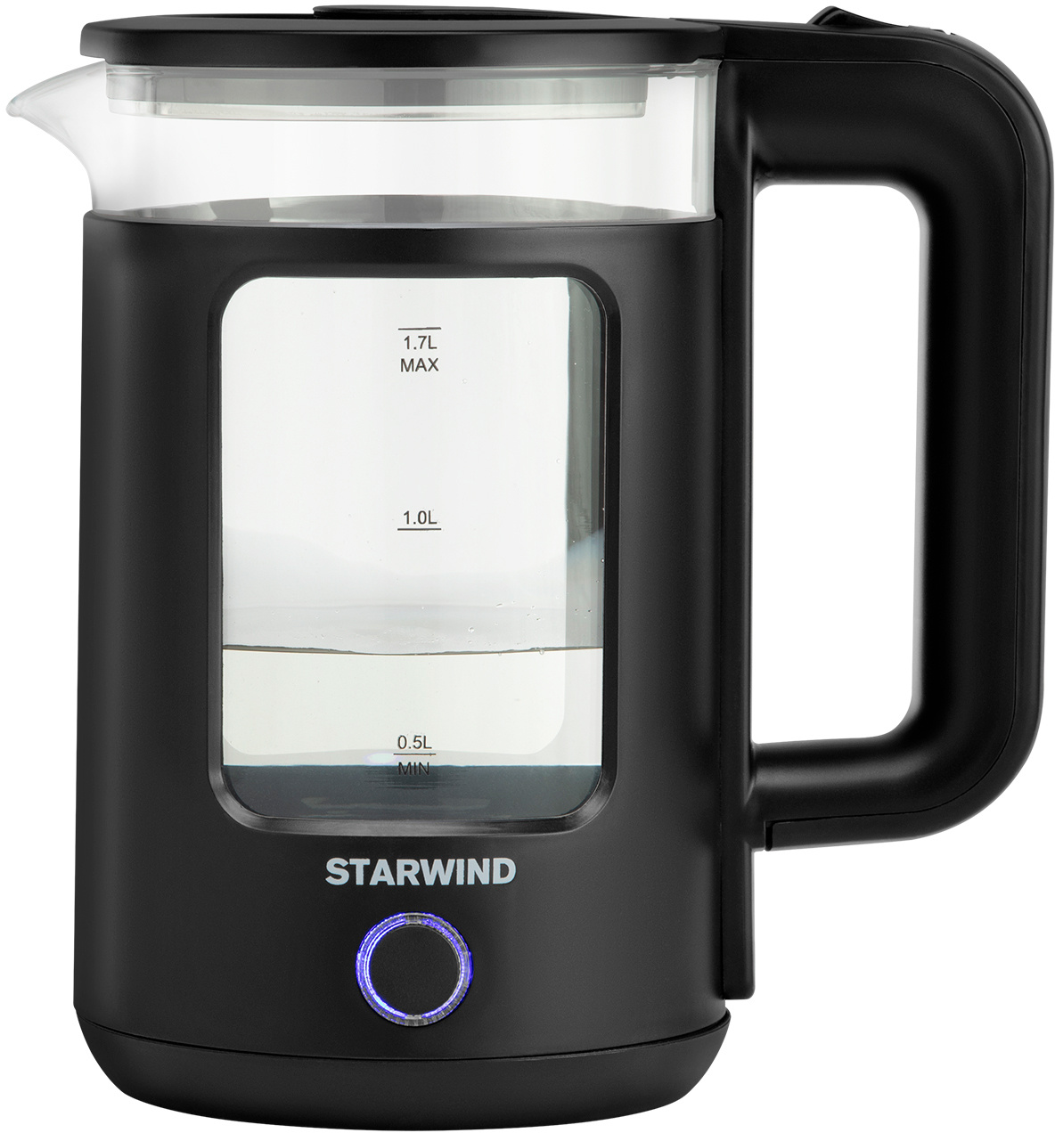 Чайник электрический Starwind SKG1053 черный, стекло