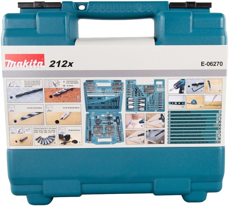 Набор принадлежностей Makita E-06270, 212 предметов
