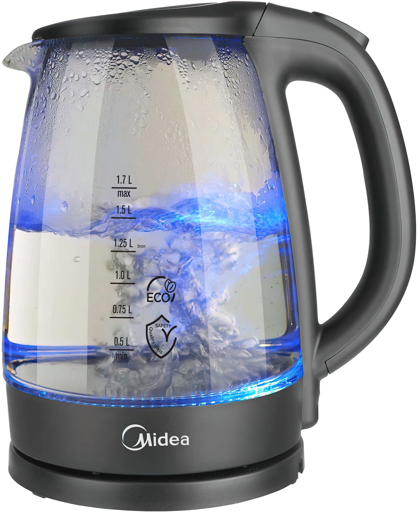 Чайник электрический Midea MK-8015 черный, стекло