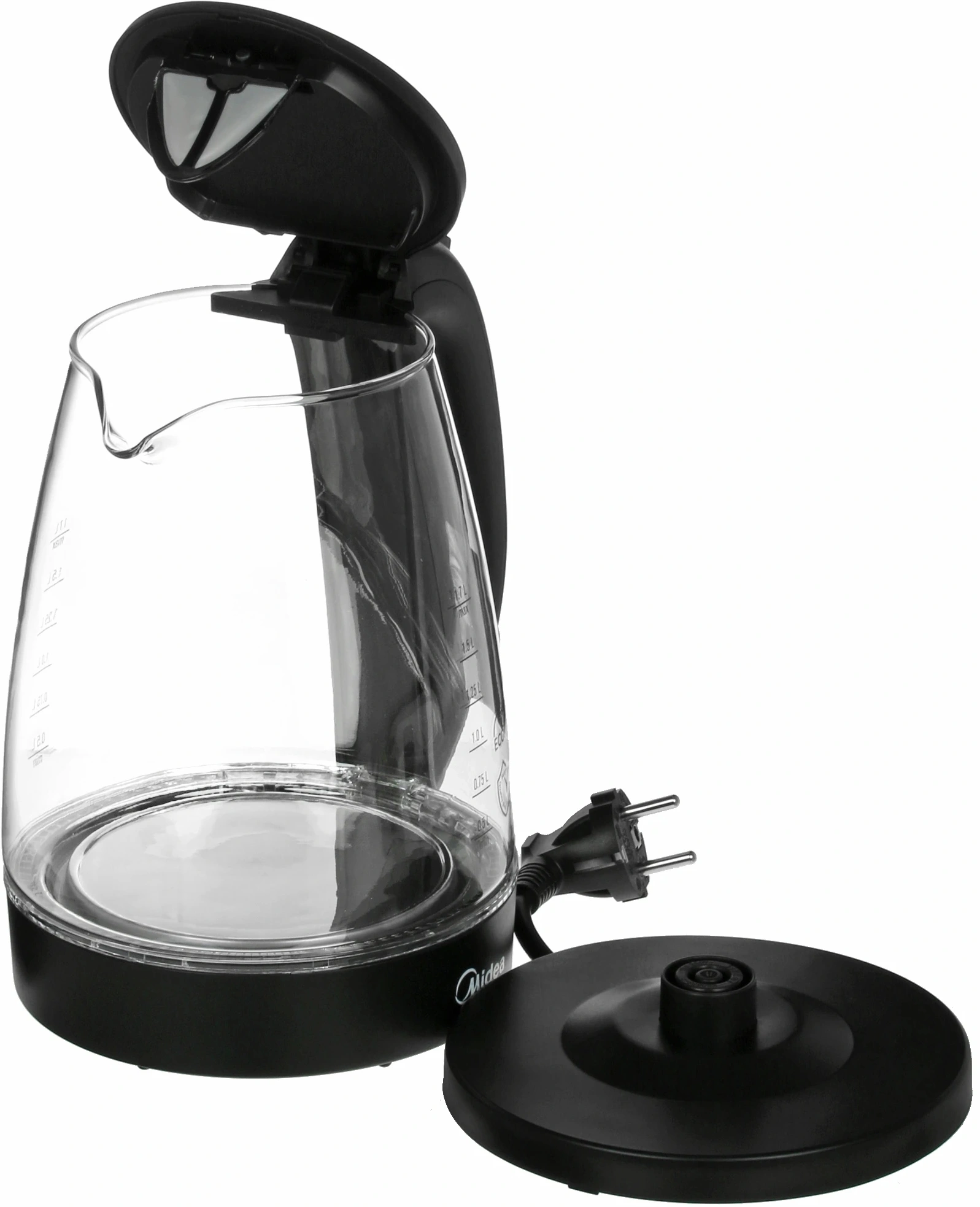 Чайник электрический Midea MK-8015 черный, стекло